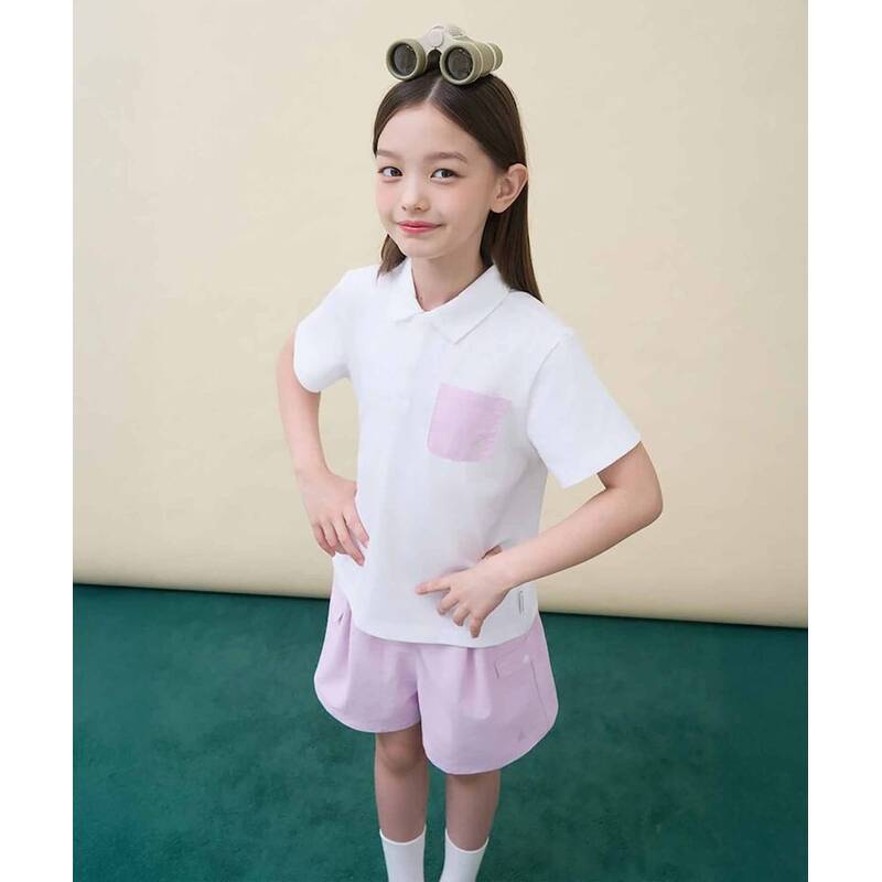 ビーンポールキッズ BEANPOLE KIDS 女の子用 ホットサマー クールマックス アイスカラー 半袖セット ライトピンク (BI6442G90Y) BI6442G90Y 377284