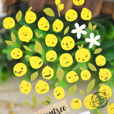 最終値下げ  韓国SONIAステッカーレモン表情帳携帯可愛いpvc防水コップの跡がない小さいステッカーです 紙類