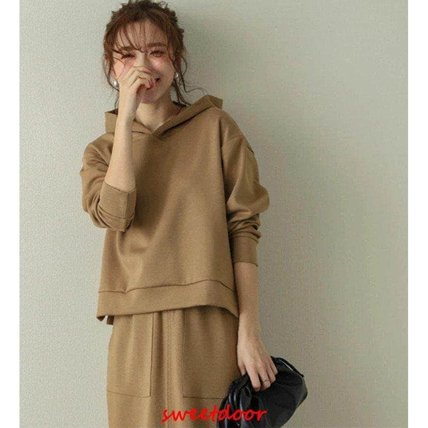 レディース セットアップ 秋服 2021 秋冬 30代 40代 50代 トップス パンツ 無地 上下セット きれいめ ファッション ゆったり通勤 OL