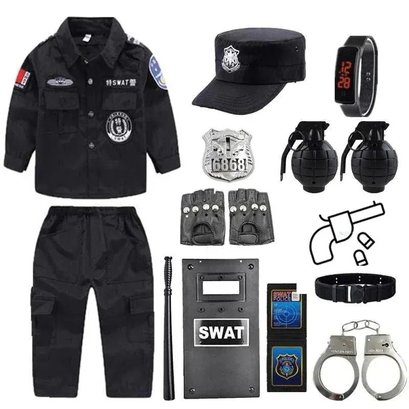 子供用警察玩具機器親子小道具小さな軍服保安官警察官小さなセット
