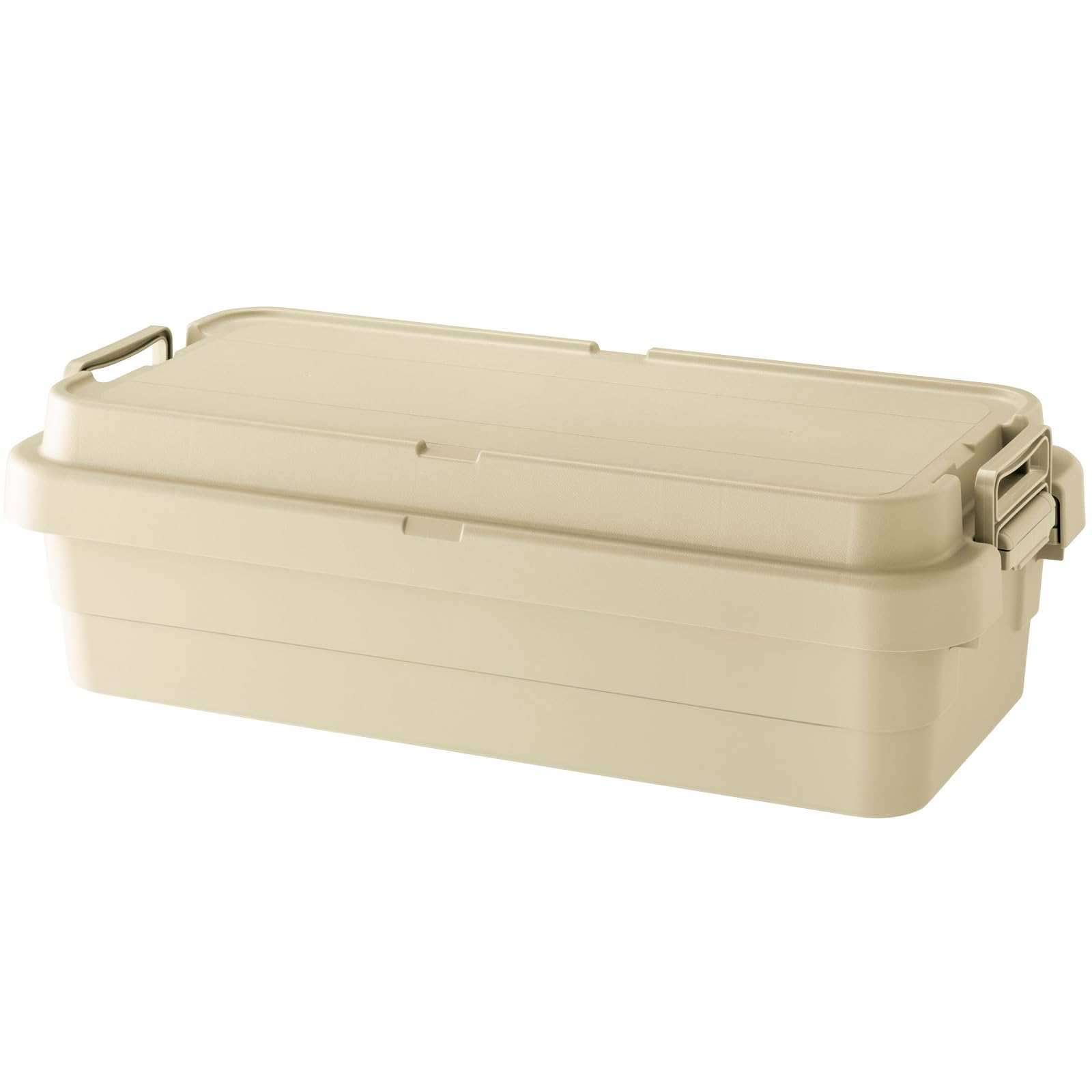 リス(RISU) 収納ボックス トランクカーゴ 40L ベージュ 日本製 TC-70S LOW コンテナ ボックス スタッキング 屋外収納 キャンプ 防水 GHON232