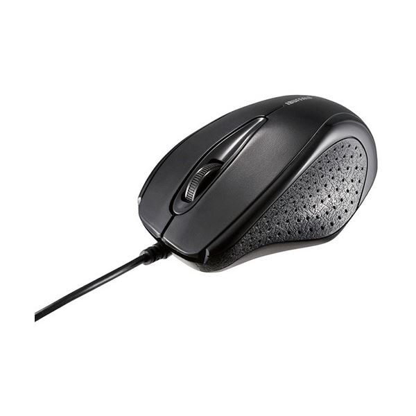 （まとめ） バッファロー 有線IR LEDマウス3ボタンタイプ 簡易パッケージモデル ブラック BSMRU21BKZ 1個 [x3セット]