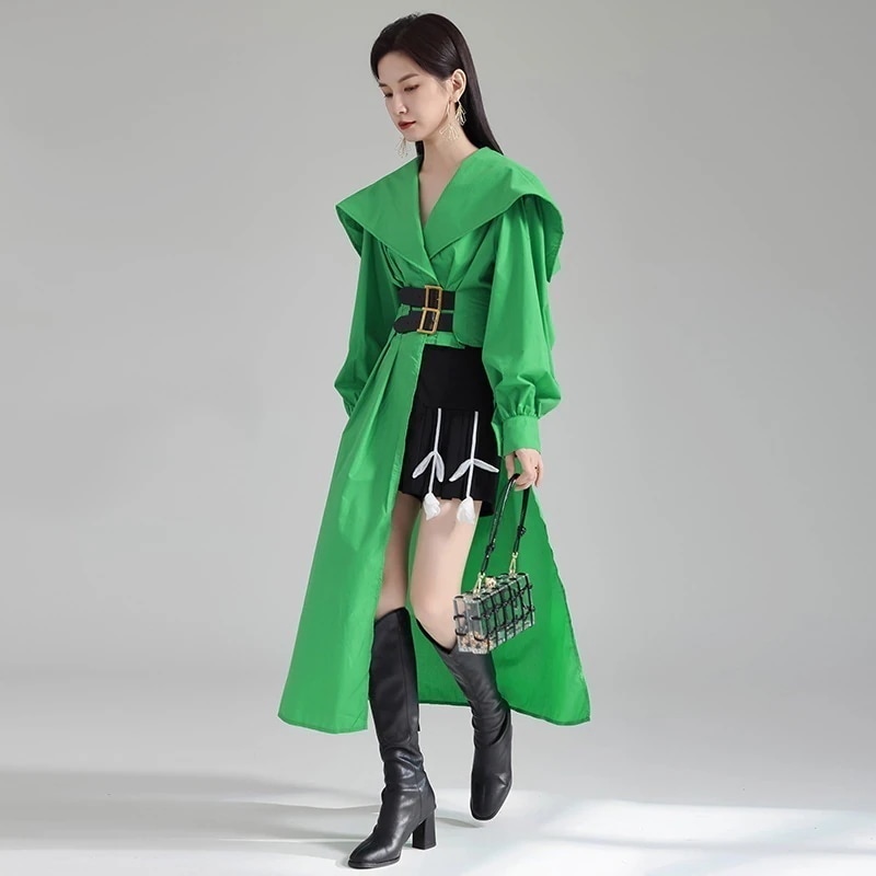 【ほぼ新品】3.1 Phillip Lim ベルト付きドッキングワンピース セール】金ボタン付き片畦チュールドッキングワンピース