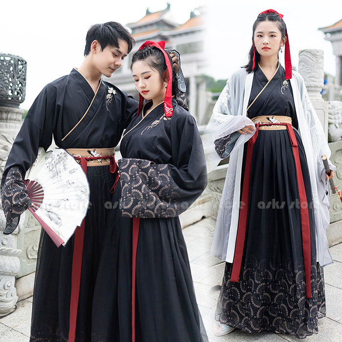 2025新作入荷 中華舞台ステージ衣装 2点3点セット カップル中華振袖漢服 男女兼用 豪華唐装漢服 交差襟 振袖トップス スカート 羽織 チュール 華流コスプレ 仮装 春夏 刺繍花柄 飄逸な漢服 文 6,502円