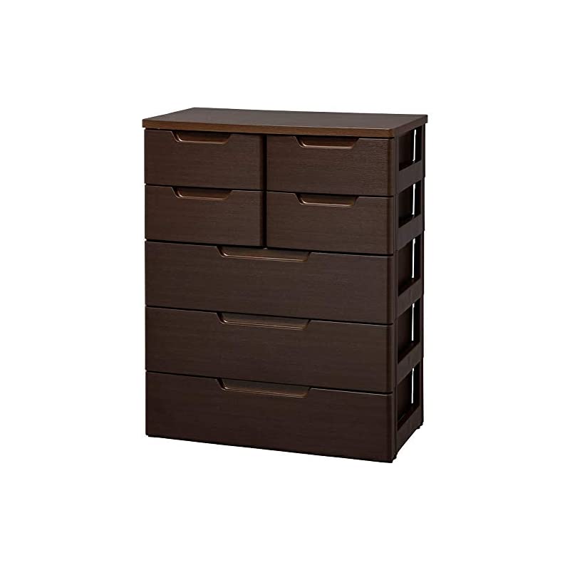 【即納】アイリスオーヤマ チェスト 5段 日本製 幅72奥行40.5高さ93cm 木目ブラウン 完成品 プラスチック MU-7234