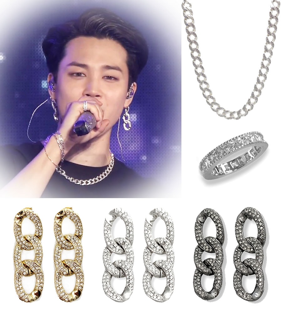 BLACK BTS JIMIN着用 EARRING/necklace/RING 3TY