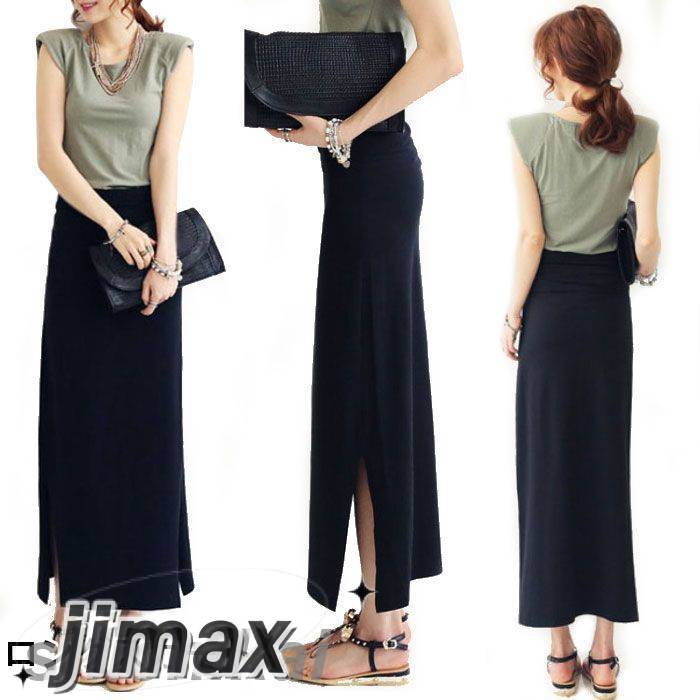 タイトスカート ロング スカート レディース マキシスカート ロングスカート タイトスカート 無地 ハイウエスト スリット入り 薄手 お洒落 キレイめ こなれ感 大人 ボトムス 春物 夏物 秋物 夏新