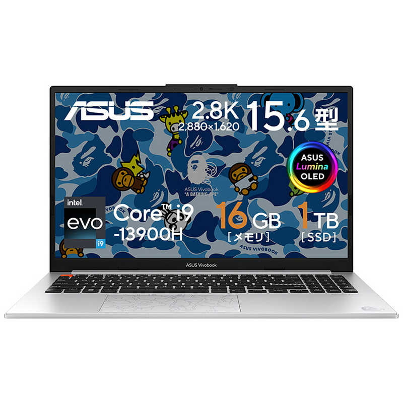 ASUS エイスース　ノートパソコン Vivobook S 15 OLED BAPE Edition クールシルバー［15.6型 /Core i9 /メモリ16GB］　K5504VA-MA254W