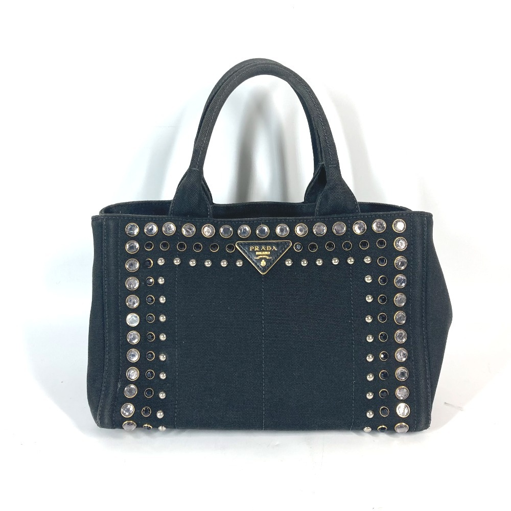 トートバッグ 1BG439 ストーン付き カナパS 斜め掛け 2WAYバッグ ショルダーバッグ カバン ハンドバッグ キャンバス ブラック