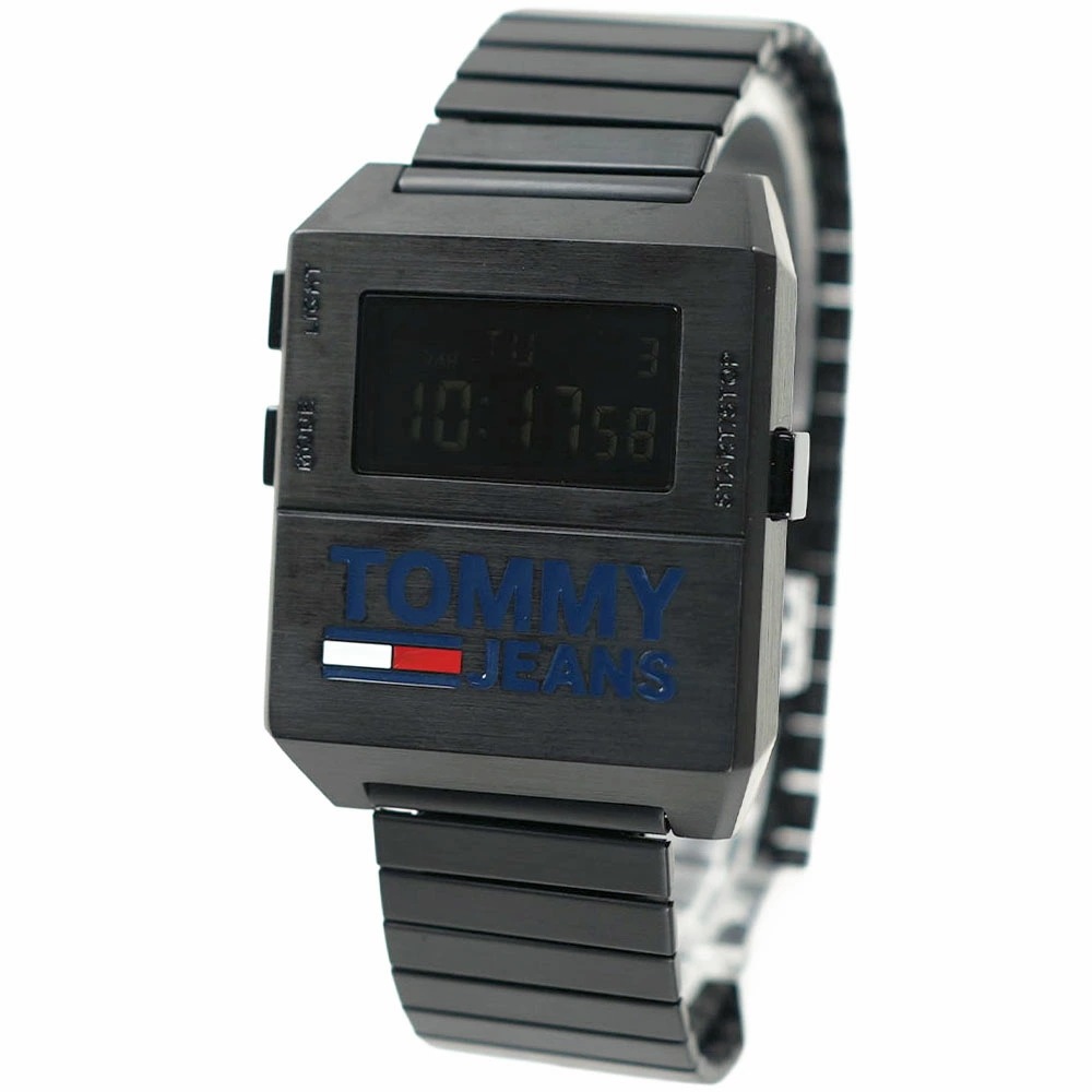 トミーヒルフィガー トミージーンズ 腕時計 デジタル メンズ レディース ユニセックス ブラック TOMMY HILFIGER TOMMY JEANS 1791671