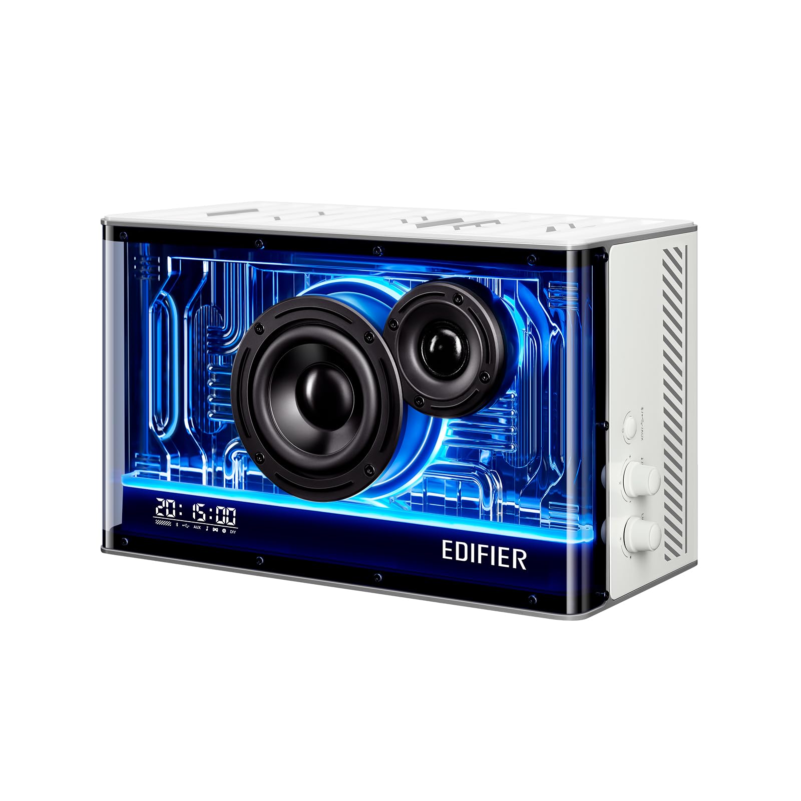 「VGP2023 SUMMER 金賞」EDIFIER QD35 スピーカー Bluetooth5.3 ハイレゾ対応 重低音 40W DSP処理 RGBライト LED 時計 3.5mm/AUX/USB入