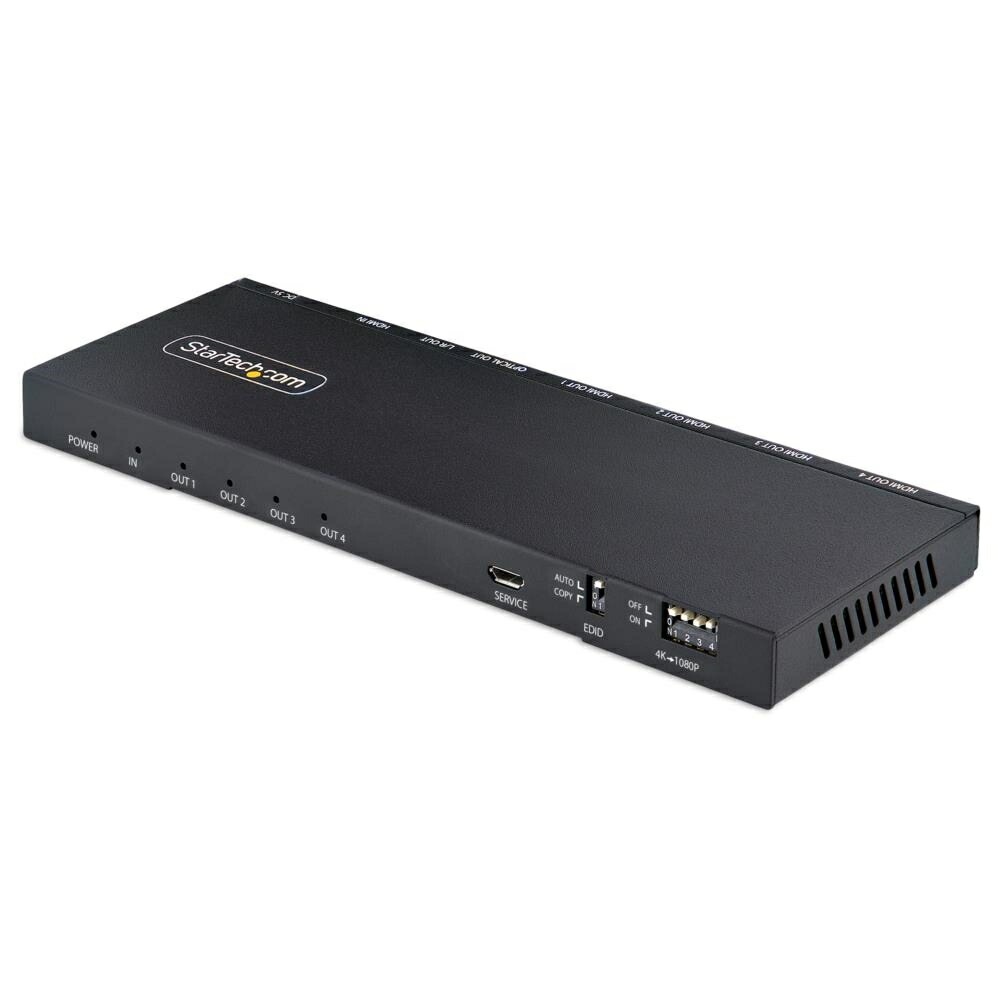 StarTech.com [HDMI-SPLITTER-44K60S] ビデオスプリッター/4K60Hz HDMI 2.0/1入力4出力/スケーラー内蔵/3.5mm & 光オーディオ/4画面同時出力/