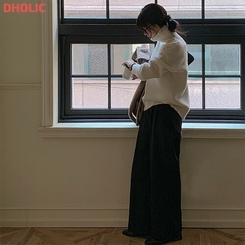 [メガ割りSALE]裏起毛ツータックワイドスラックス