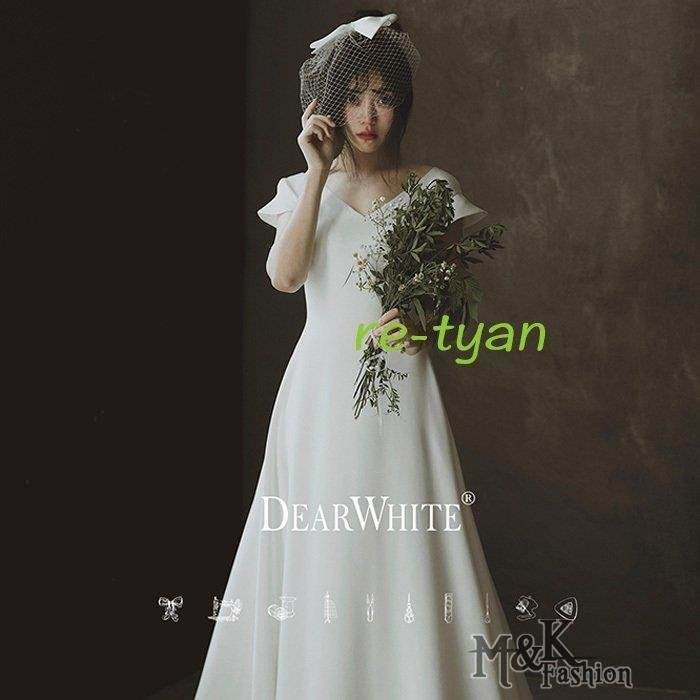 ロングドレス 演奏会 ウェディングドレス 二次会 シンプル 前撮り Aラインドレス ビーチフォト後撮