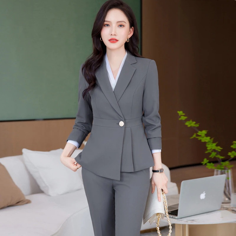 スーツセットアップアウターパンツスーツスカート春秋新品カジュアルファッションスリムオフィススーツセット