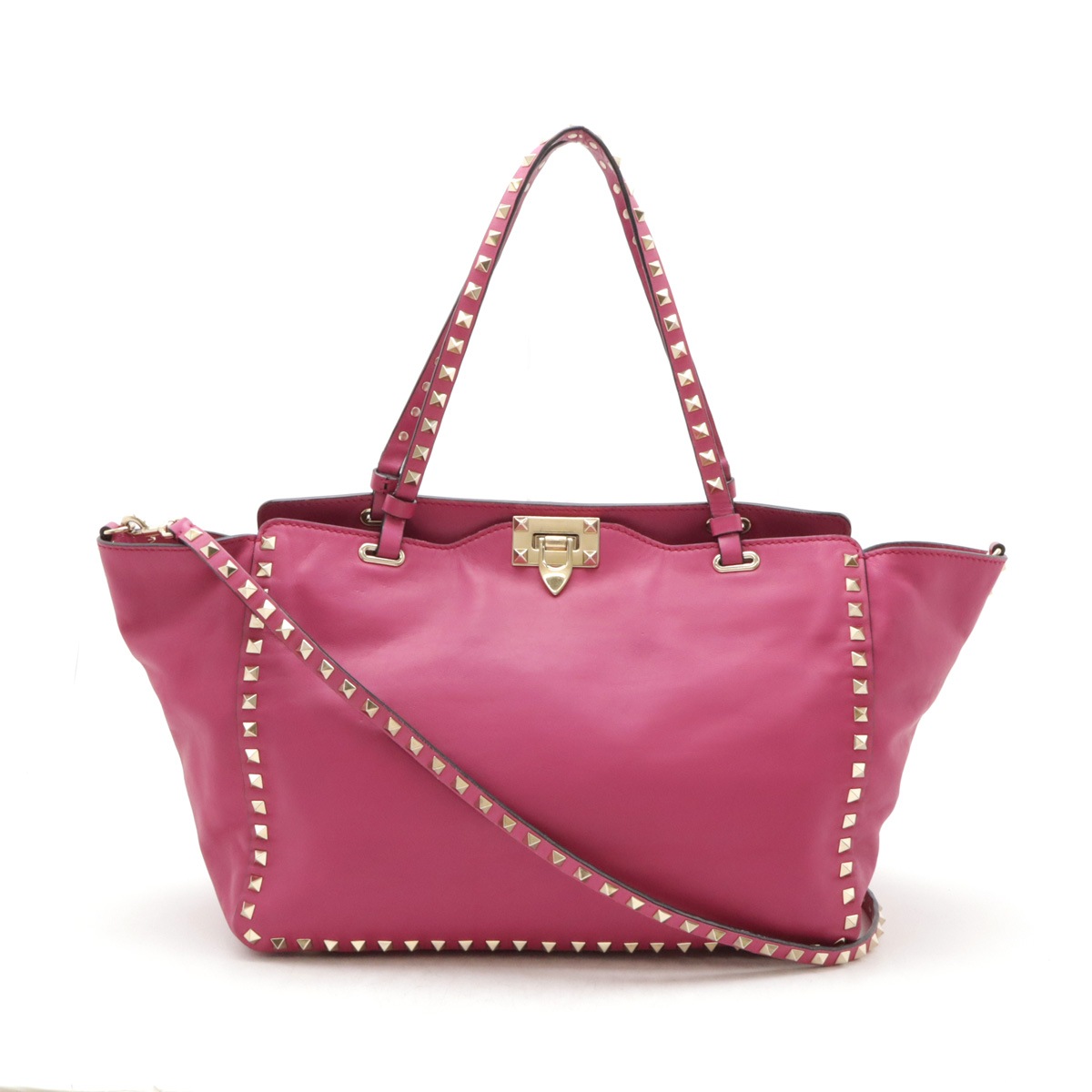 ヴァレンチノ バレンティノ ロックスタッズ トートバッグ 2WAYショルダー フューシャ ピン