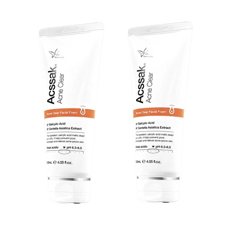 ニキビ 洗顔フォーム Acssak bhaフォームクレンジング 120ml 1+1