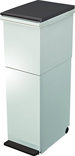 色：ブラウン アスベル シリコーン 分別ダストボックスパッキン付ペダル2段スリム38L ブラウン