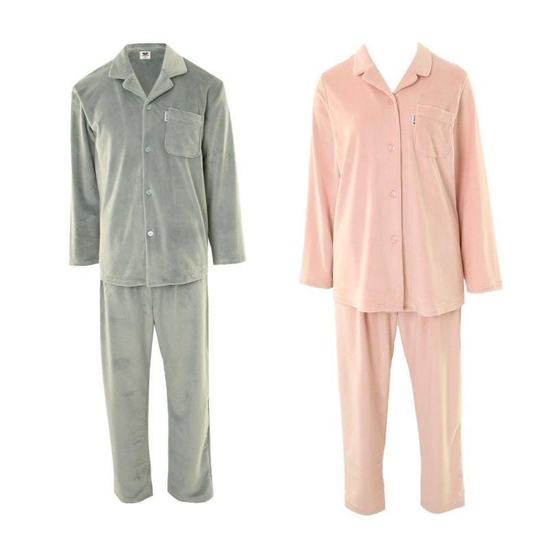 ミンクタッチ極細糸ソリッドカップルパジャマ(WPA5085M+WPA5085W)