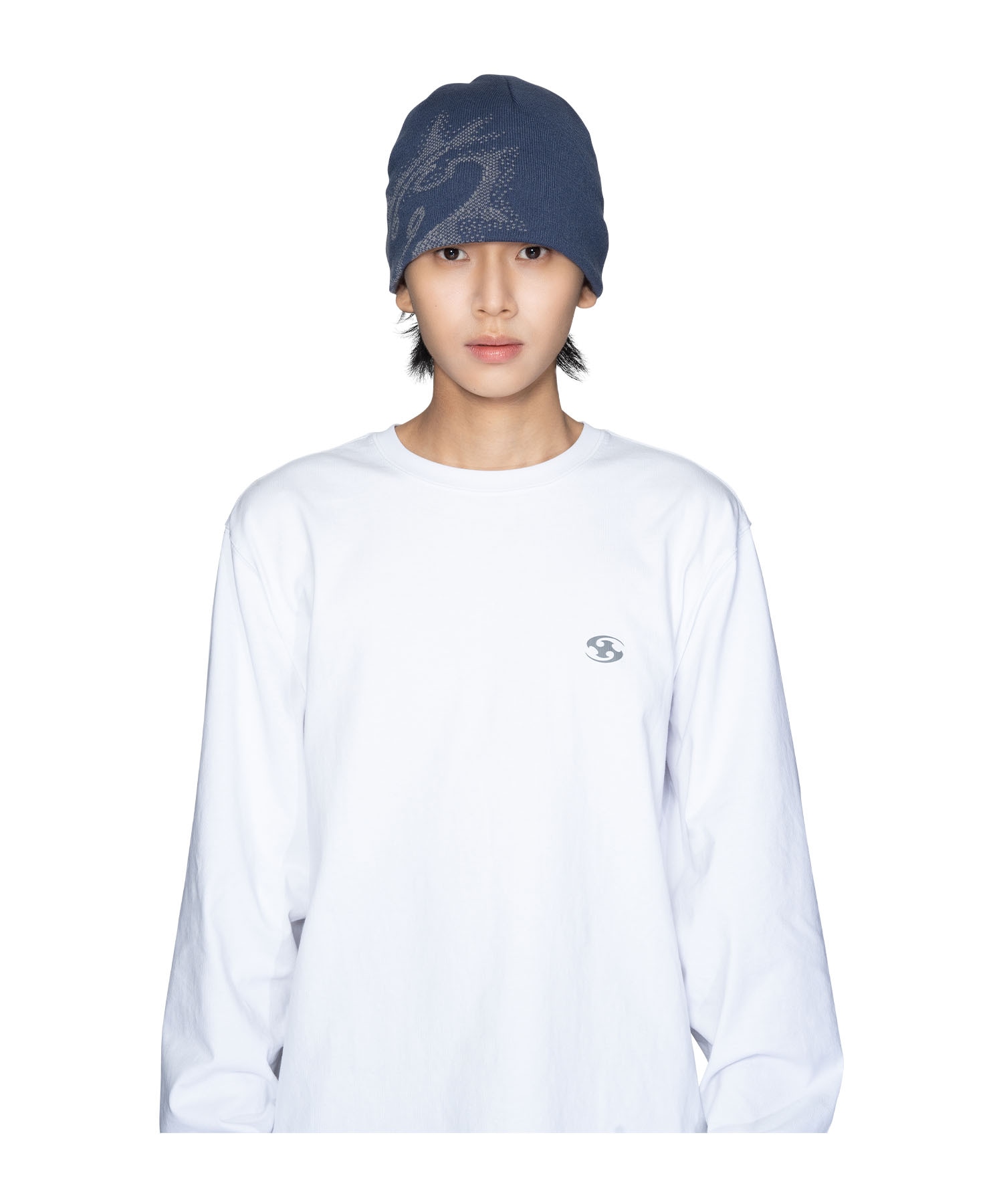 【SANSANGEAR】 23FW LOGO BEANIE : NAVY