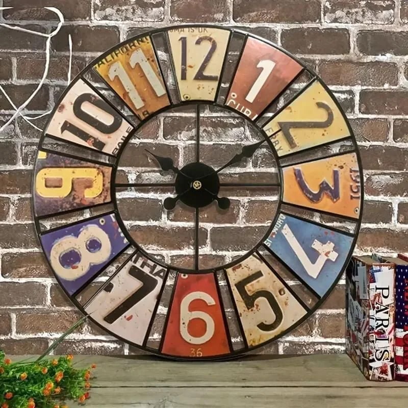 掛け時計 ウォールクロック 壁掛け インテリア アート サイレントクロック 静音 おしゃれ アナログ アメリカンレトロ カントリー リビング エントランス