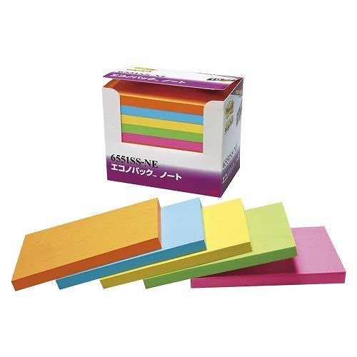 （まとめ買い）エコノパックTM 強粘着ノート 5色混色 6551SS-NE 00014957 [x3]