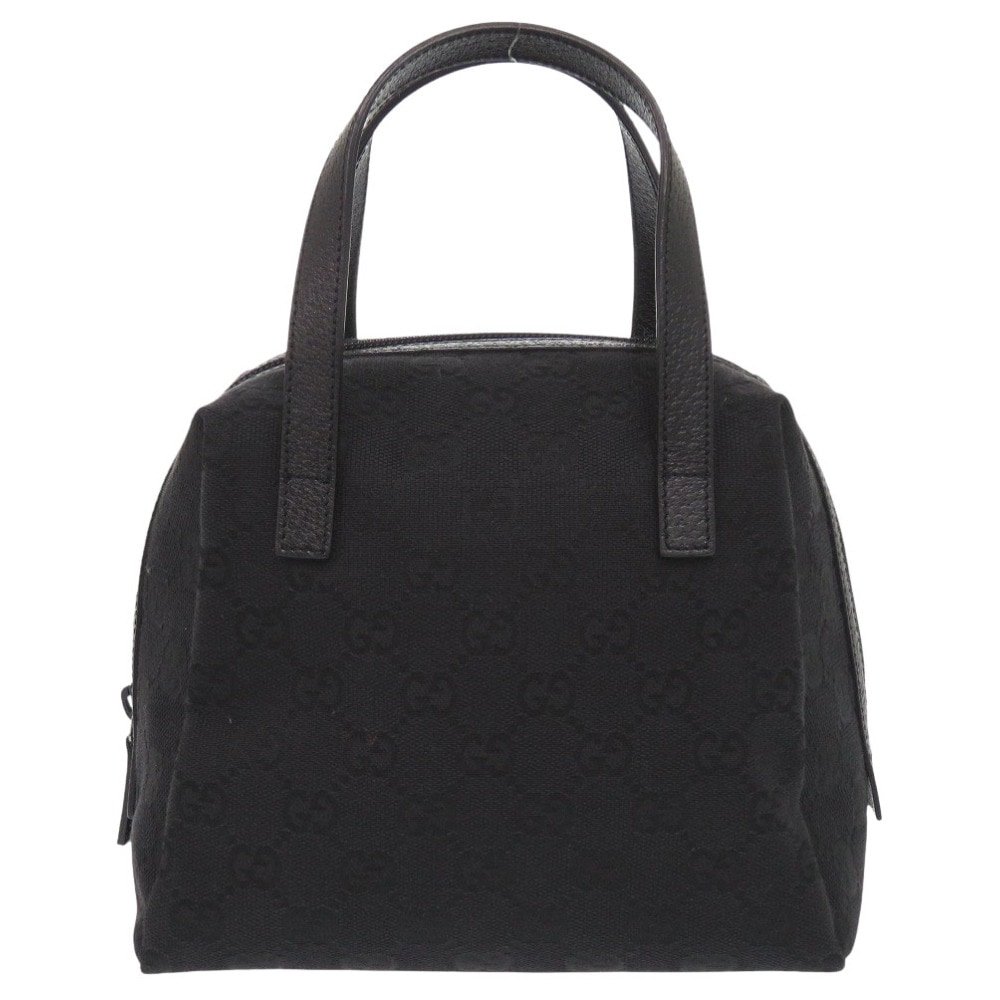 美品 124542 ハンドバッグ GGキャンバス ブラック 0932【中古】 レディース