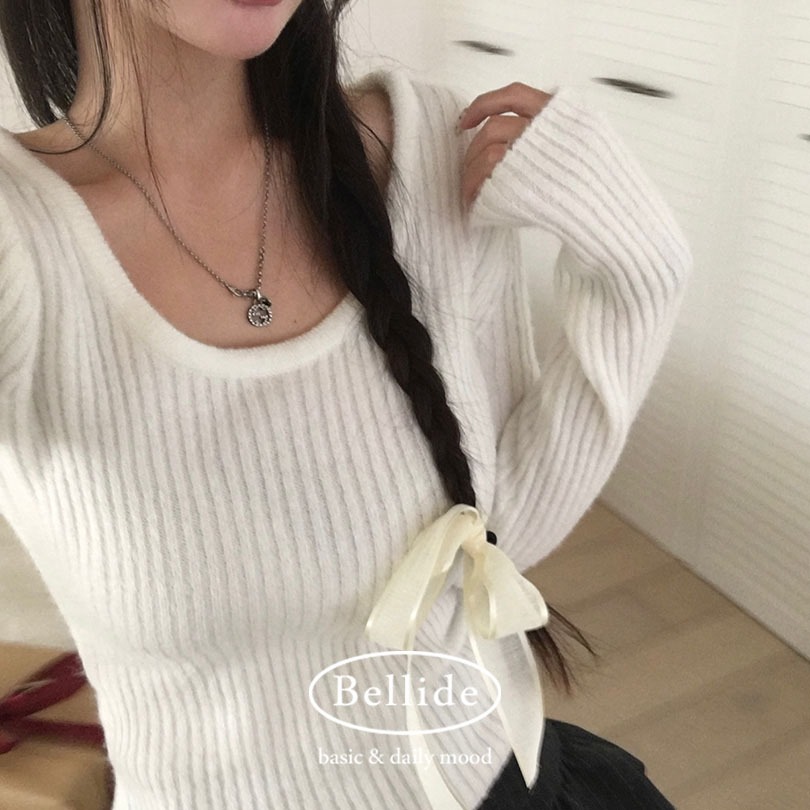 [BELLIDE MADE] 綿菓子リブラウンドニット nt1295