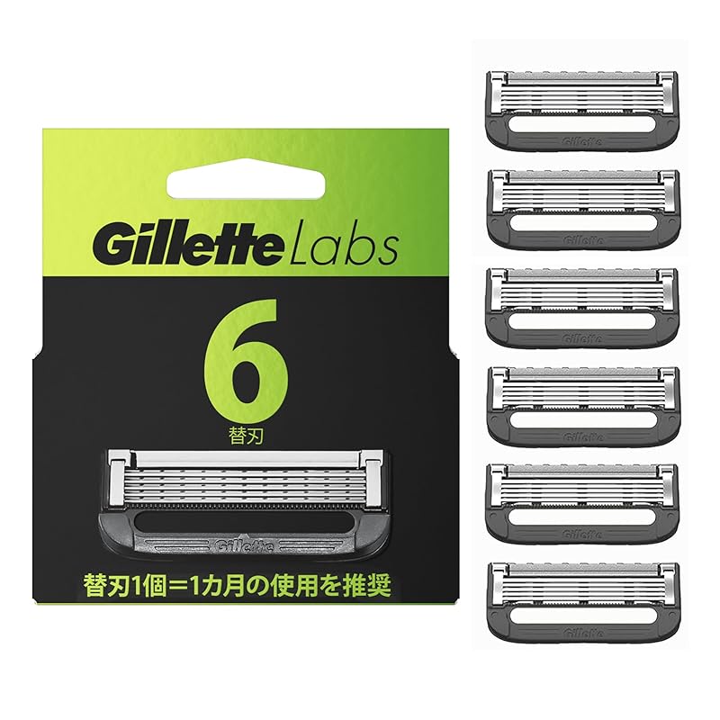 【正規品】 ジレット 髭剃り 替刃 6個 カミソリ 剃刀 メンズ 深剃り 角質除去 ラボ 【Amazon.co.jp限定】