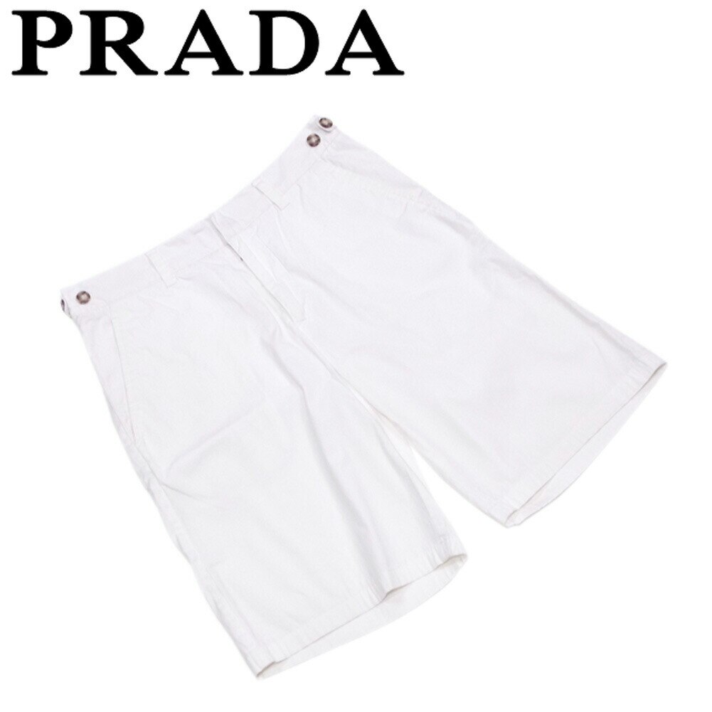 パンツ ハーフ 44サイズ ホワイト 白 ブラウン 中古