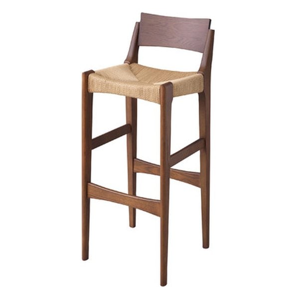 ペーパーコードハイチェア ブラウン 幅36×奥行き41×高さ90×座面高70cm ACE-74BR