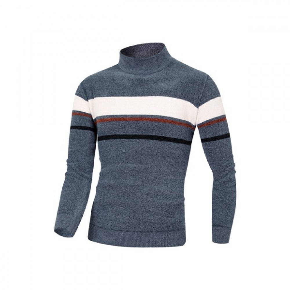 (ハリソン) カラーマッチングハーフポーラーロングスリーブニット 05 RMN1116