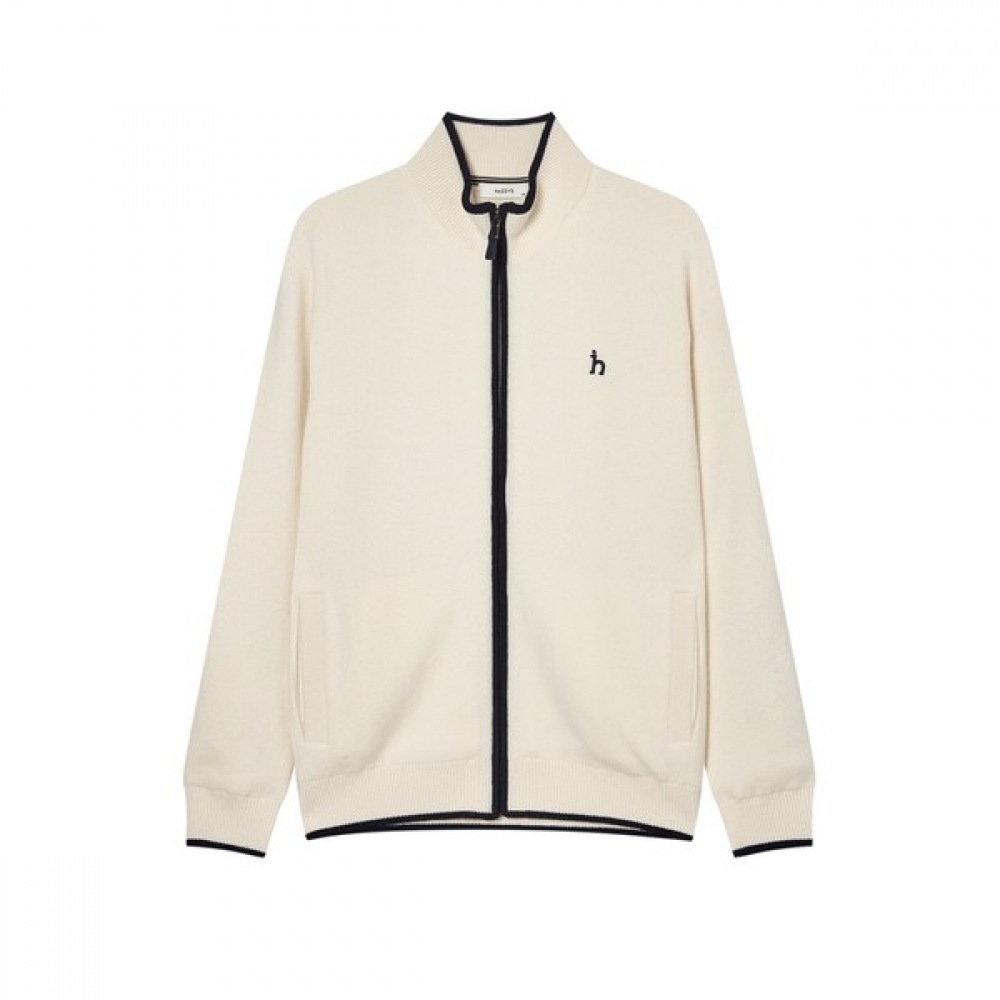 (ヘッジズ) 24FW クリームカラーダブルウィーブウール防風ジップアップ HZSW4D320CR