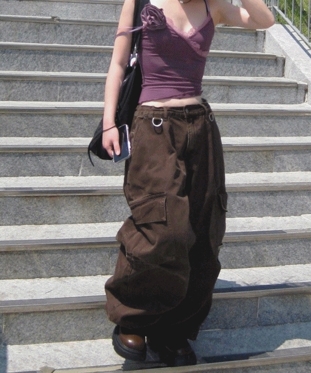 strap cargo pants [3color]