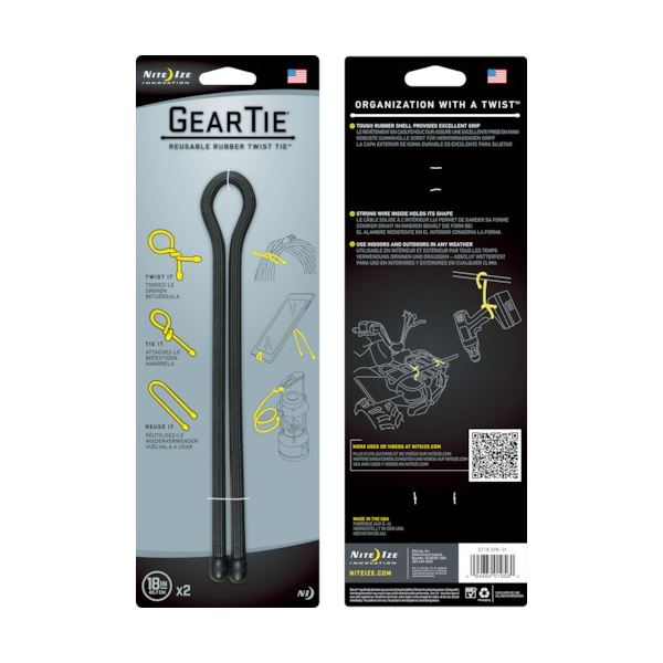 （まとめ）シームーン NiteIze ギアータイ 18インチ ブラック 1パック（2個）[x3]