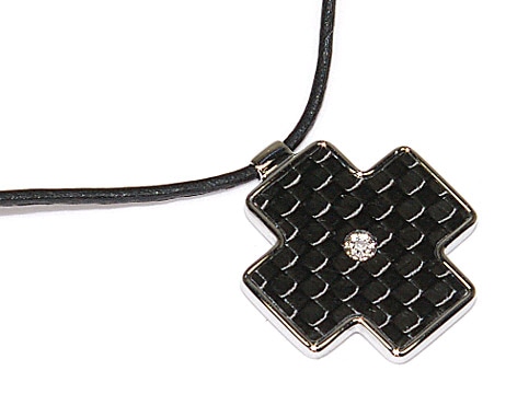 5402CIONDOLO １POINT DIAMOND CROSS MOTIFS NECKRACE