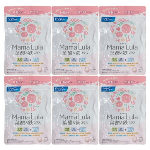 ママルラ 葉酸&鉄プラス 30日分 6袋セット 葉酸サプリメント Mama Lula