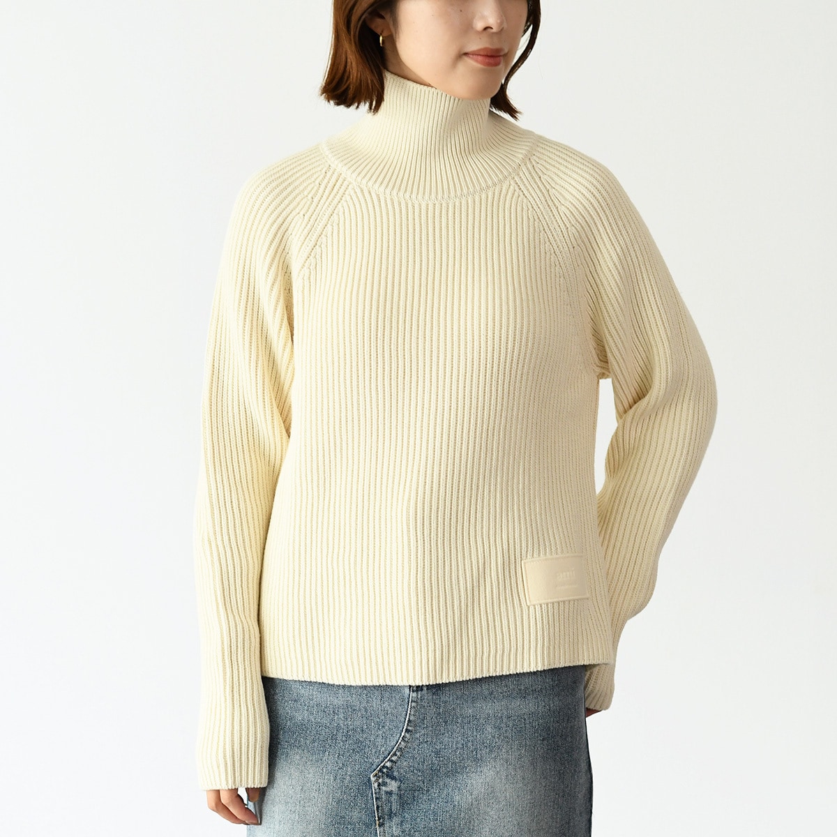 AMI ALEXANDRE MATTIUSSI アミパリス ニット セーター トップス タートルネック FKS424 KN0031 レディース アイボ