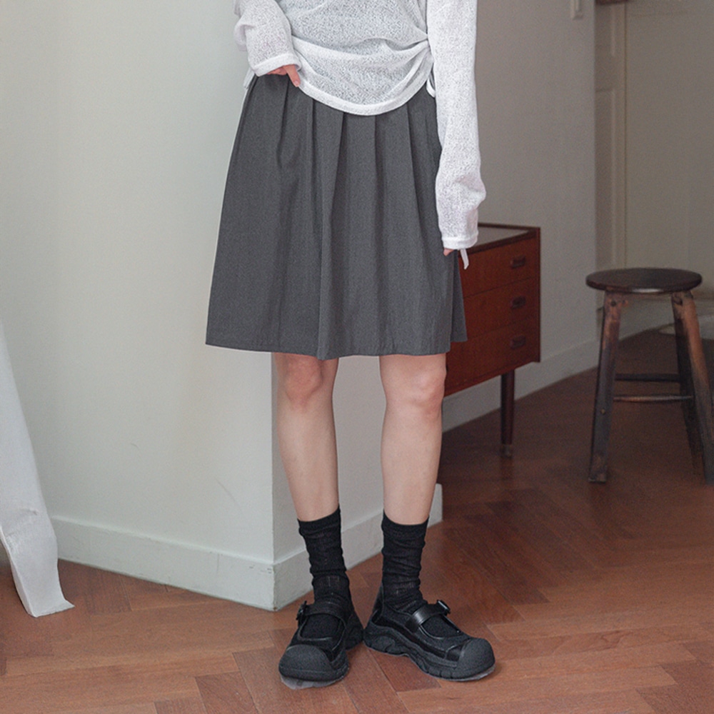 モトリンバンディングリボンストラッププリーツミディスカート