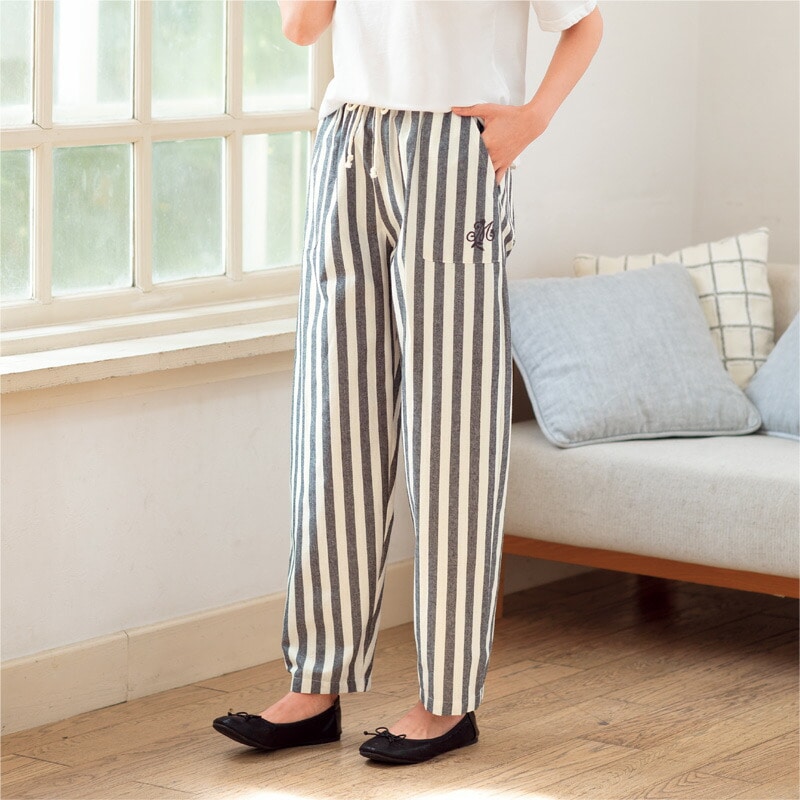 綿１００％おしゃれなルームパンツ３本組