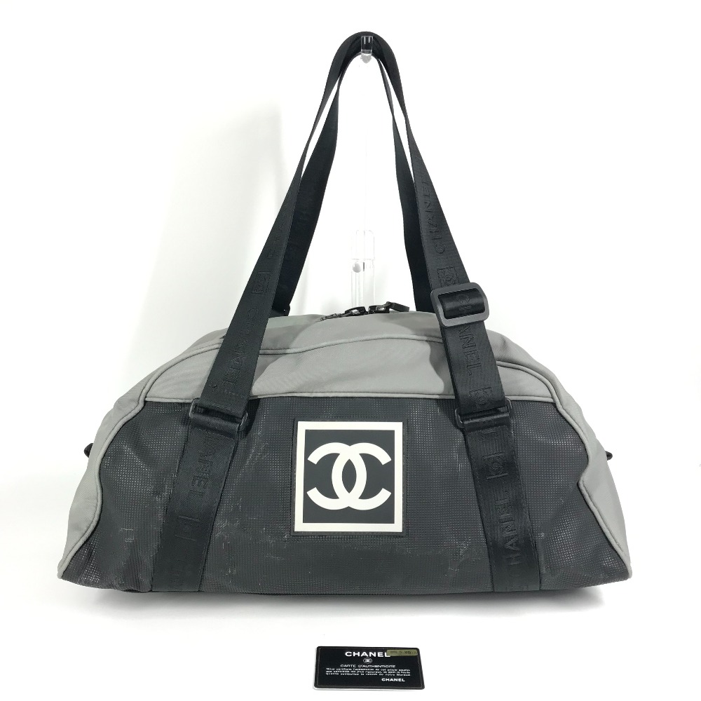 ボストンバッグ CC ココマーク ロゴ スポーツ 旅行バッグ トラベルバッグ カバン ショルダーバッグ 肩掛け ナイロン ブラック