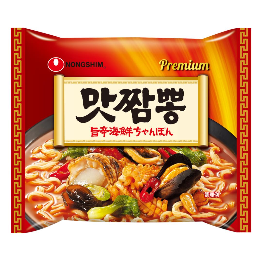 Nongshim 農心 公式 プレミアム 旨辛 海鮮 ちゃんぽん （袋） 20個セット 袋麺 韓国ラーメン
