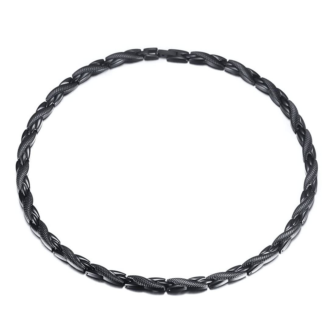 [Rockyu] 人気 ブランド チョーカー 磁気ネックレス レディース おしゃれ 龍紋ネックレス メンズ ステンレス 金属アレルギー対応 ゲルマニウムチョーカーネックレス ゴールド 18金 ブラック