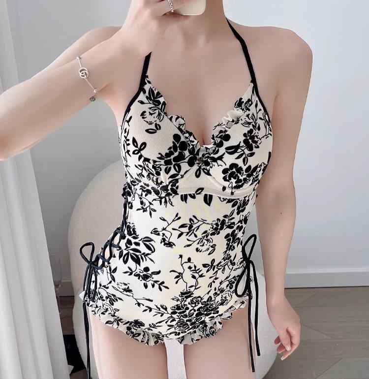 ワンピース 水着 レディース ファッション 夏 プール 海水浴 ビーチ レジャー ライトブラウン カジュアル ノースリーブ 三角 セクシー