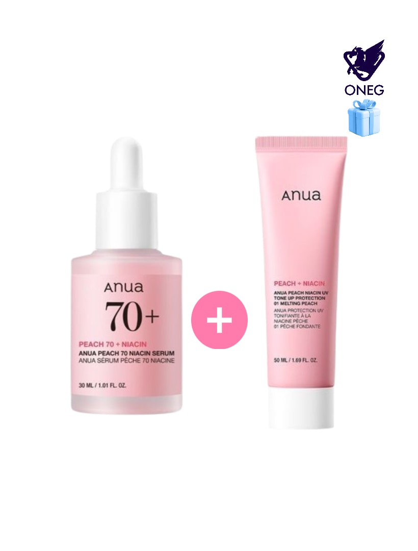 【セット】桃 ナイアシンアミド セラム 30mL +ナイアシンUV トーンアッププロテクション 50ml/日焼け止め/韓国コスメ/ナイアシンアミド/毛穴カバー/美容液/美容液スキンケア