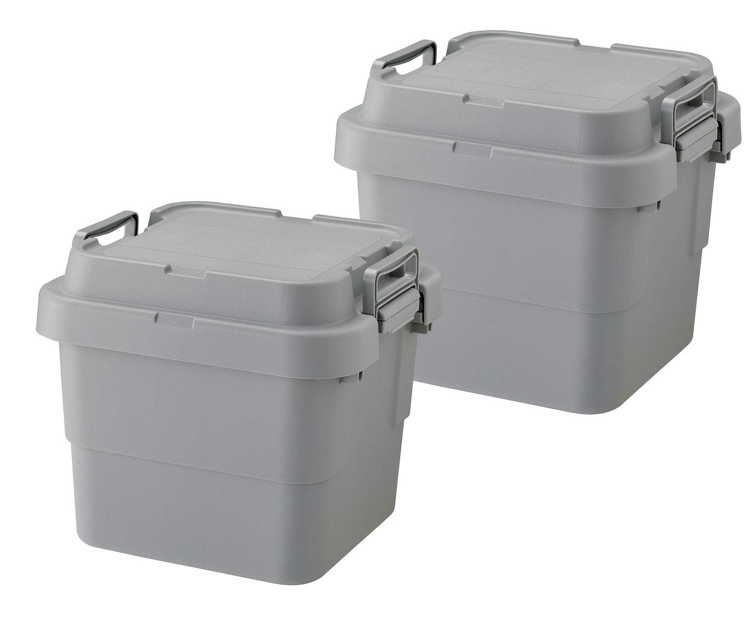リス(RISU) 収納ボックス トランクカーゴ 30L グレー 日本製 TC-30S 2個セット コンテナ ボックス スタッキング 屋外収納 キャンプ 防水