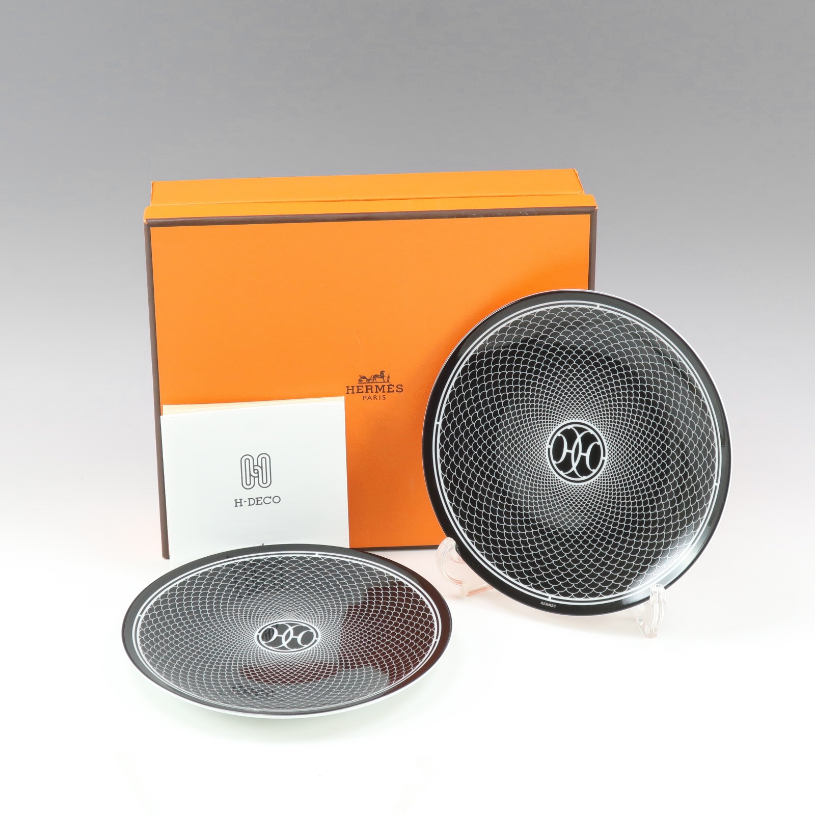 アッシュデコ Hデコ 14cm プレート 2枚 食器 ポーセリン _ 未使用 Sランク