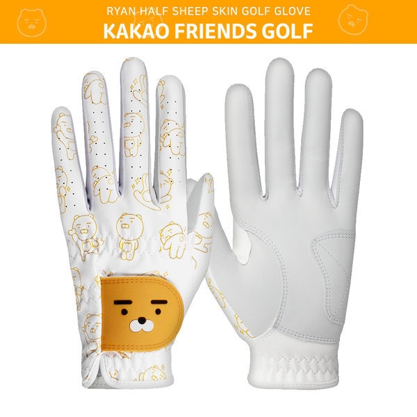 ライアン 女性 半羊皮 両手 ゴルフ手袋 左手 カカオ