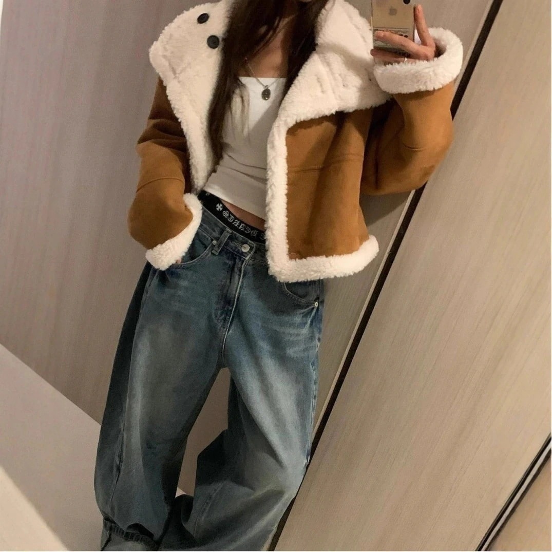 秋冬 両面着用可能 スエードボアアウター レディース フェイクファー