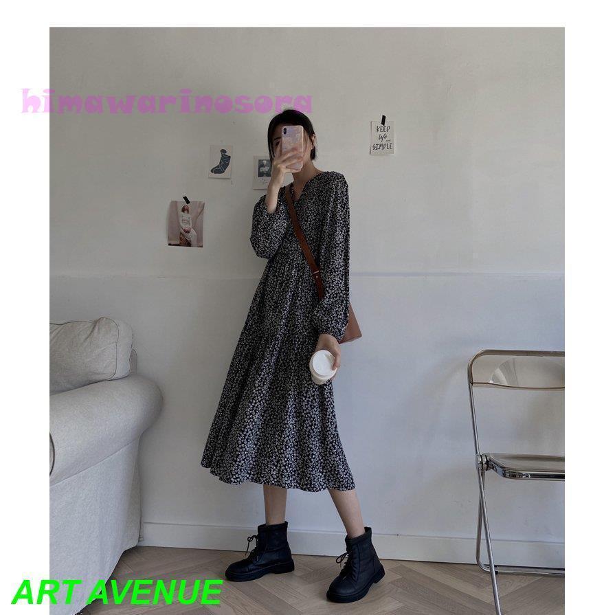 ワンピース レディース 秋 秋物 きれいめ ロン丈 上品 長袖 ワンピース vネック 着痩せ 通勤 結婚式ドレス お出かけ オシャレ 春秋 30代40代50代